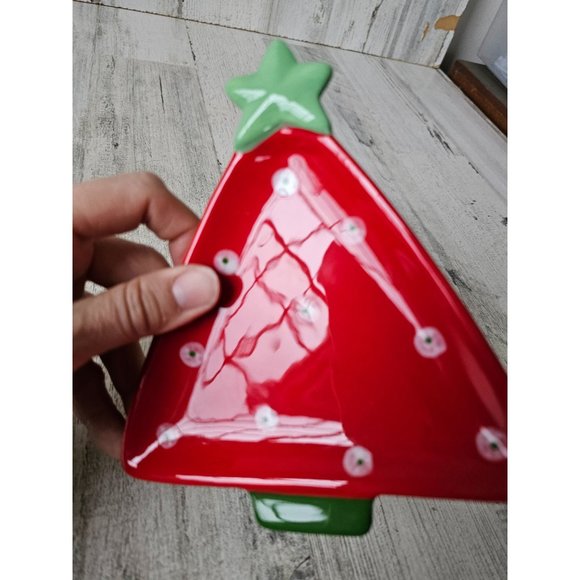 Raz Carole King tree unique plate appetizer mini Xmas decor unique Paula buttel - Picture 2 of 7